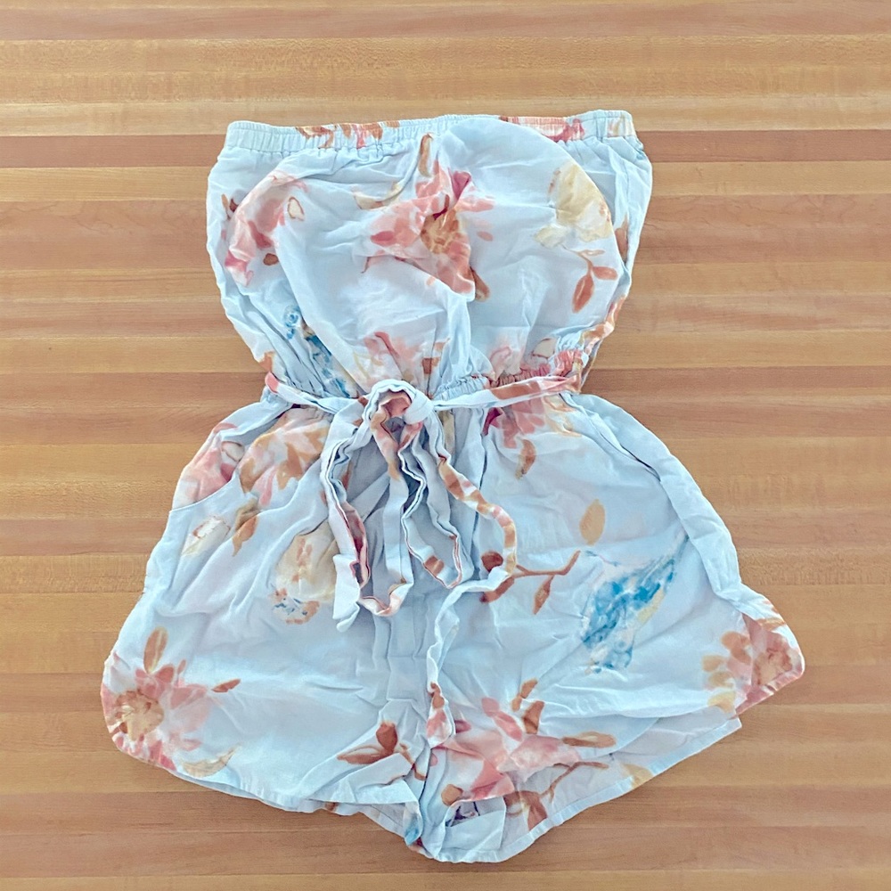 Floral Romper - Cotton Feminine Sleeveless